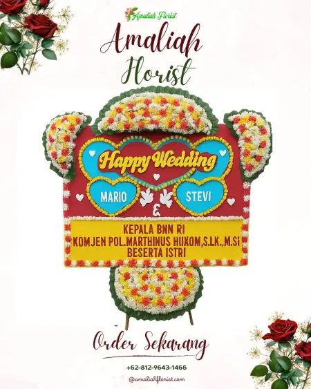 Papan Bunga Pernikahan Deralon